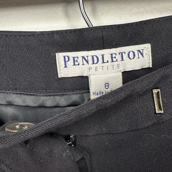 Pendleton 8P‎ Petite Black Dress Pants Straight Leg Trousers Career Work - Picture 3 of 5